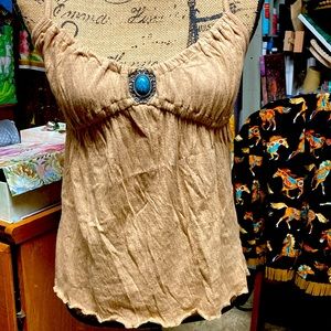 Southwest style Babydoll top